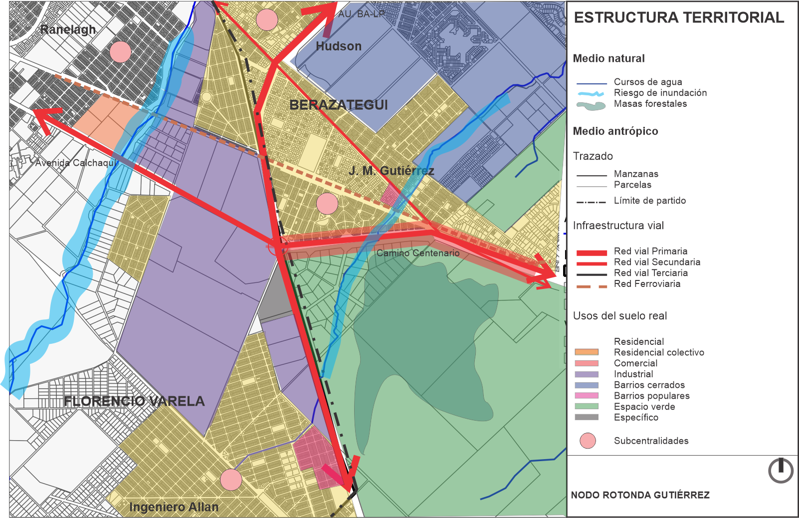 Síntesis
esquemática de la estructura física urbana